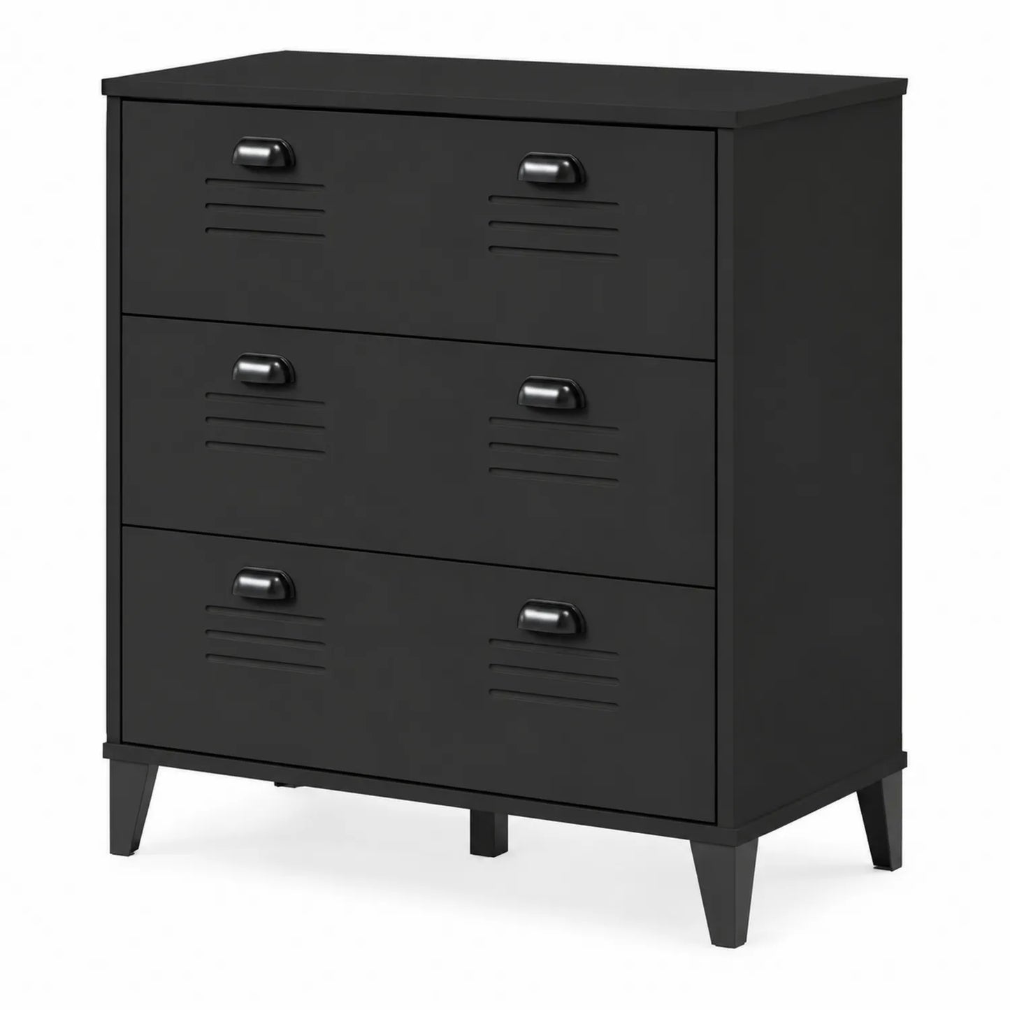 Commode 3 tiroirs en métal Noir