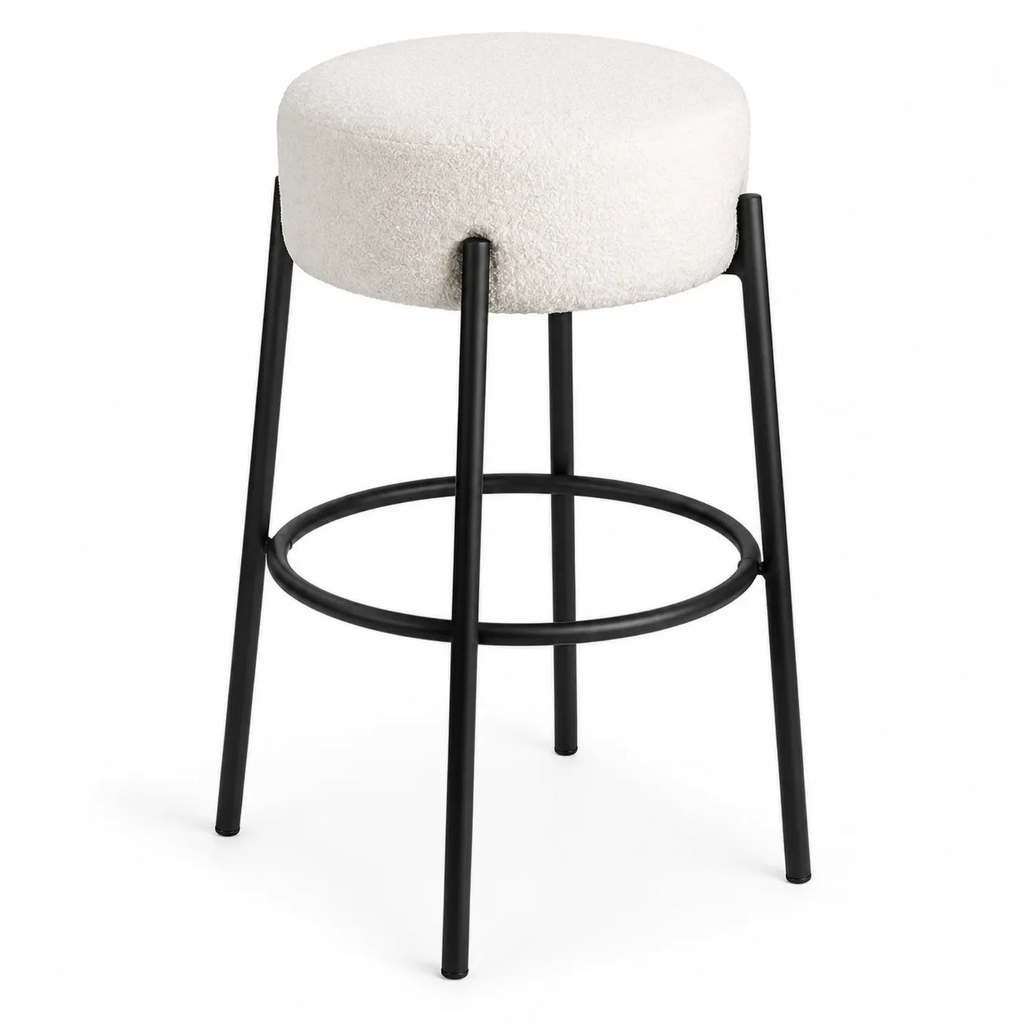 Tabouret de bar en métal avec assise en bouclette 75cm