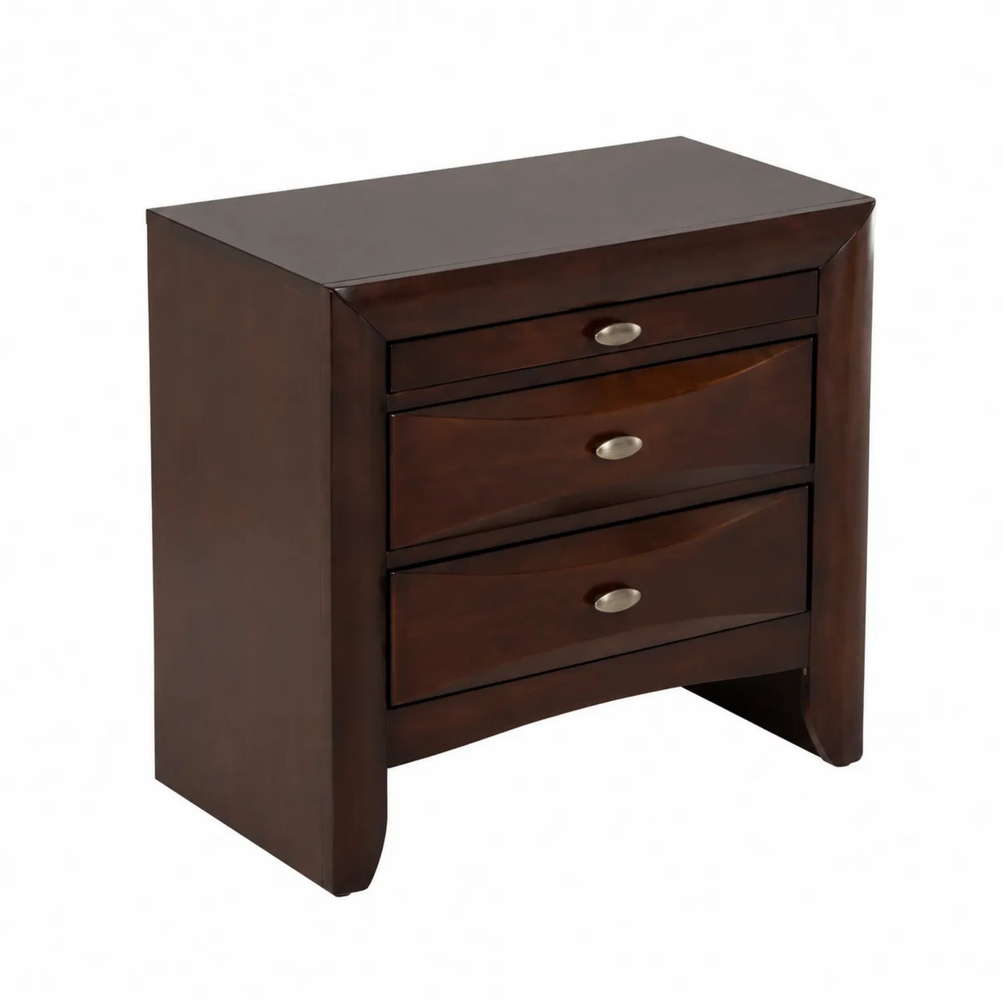 Commode en bois avec 3 tiroirs Marron foncé