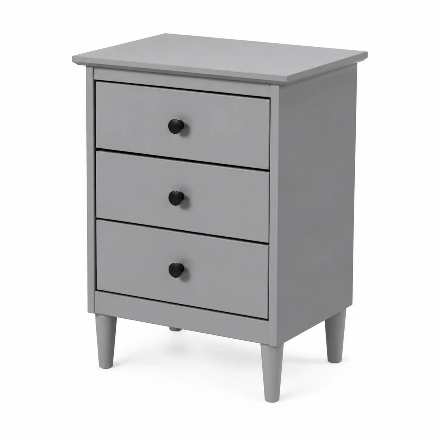 Table de chevet avec 3 tiroirs en bois gris